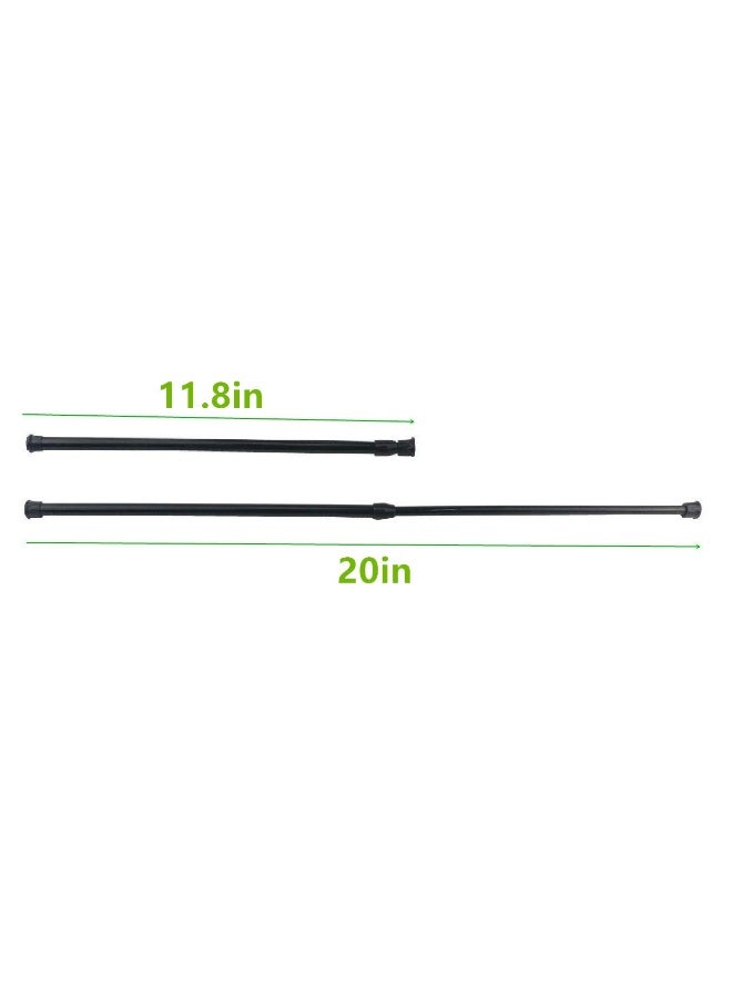 qinsou Cupboard Bars Tension Rods, 4 Pack Spring Tensions Rods 11.8 to 20 Inches Steel Adjustable Tension Curtain Rod Shower Rod Closet Rod Window Rods Black - Image 2